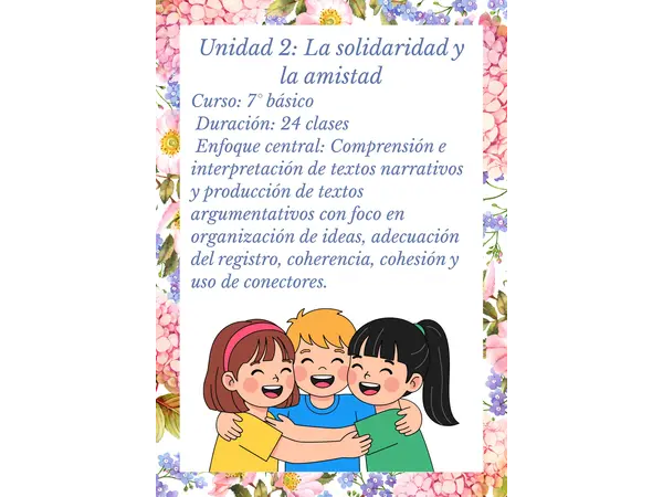 PLANIFICACIÓN UNIDAD AMISTAD Y SOLIDARIDAD 7°BASICO