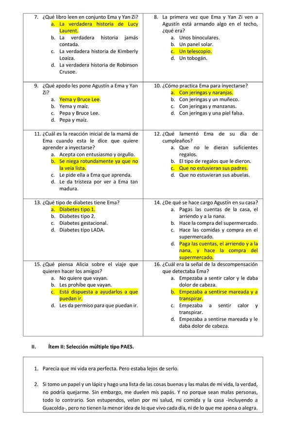 Evaluación Plan Lector "Sin azúcar"