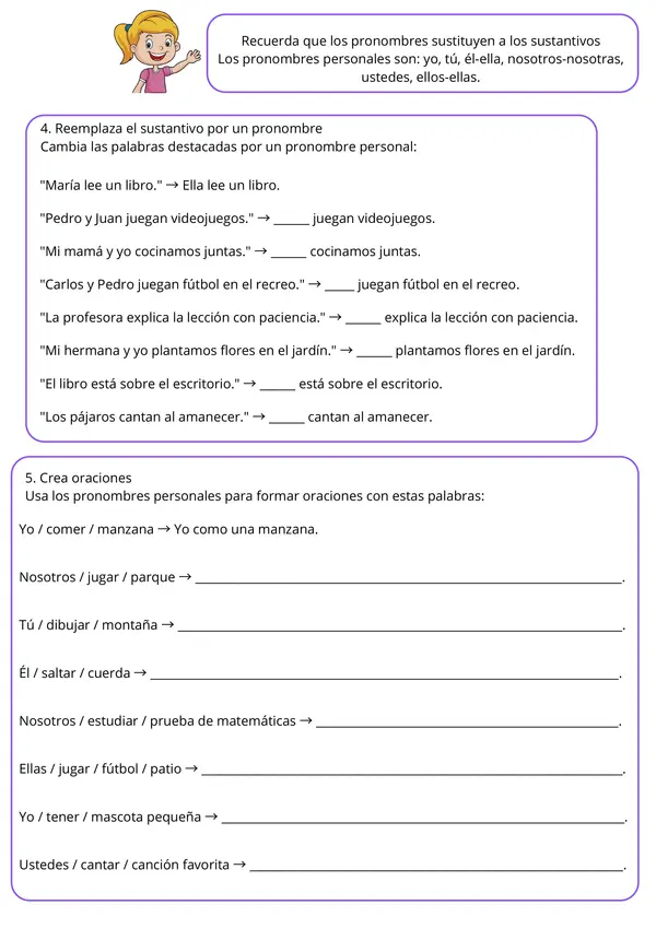 Pronombres personales. Lenguaje y Comunicación