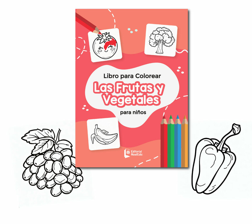 Frutas y verduras libro para colorear para adultos 1 9781729684795