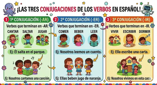 Guía cuadernillo imprimible "¡Aprendamos sobre los verbos!"
