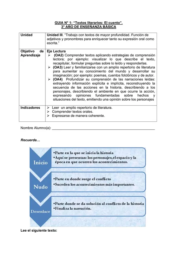 18 archivos en drive, septiembre , tercero, lenguaje, unidad 3