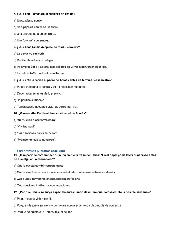Evaluación literatura romántica