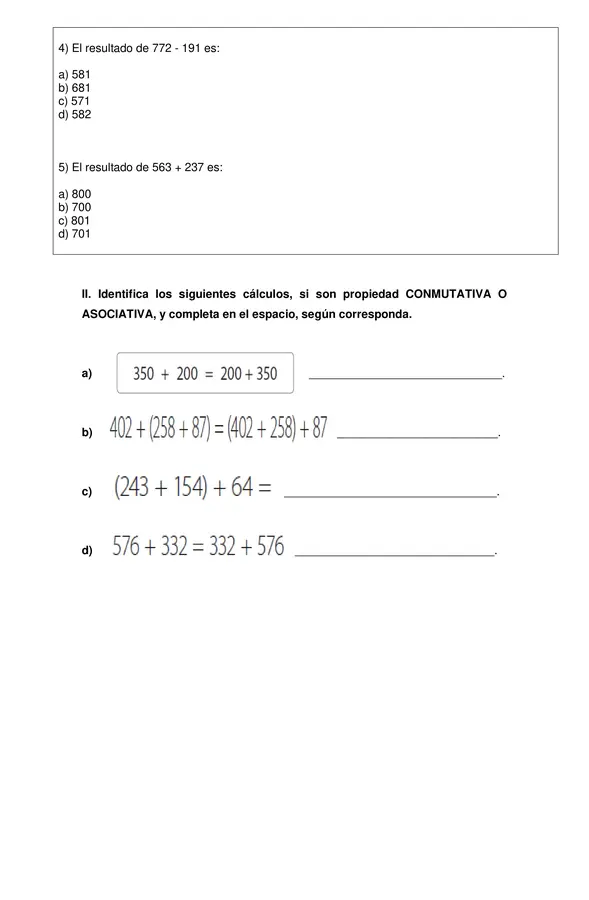 Guía números y operaciones 3° año