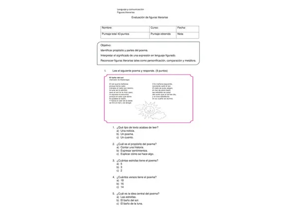 evaluación figuras literarias
