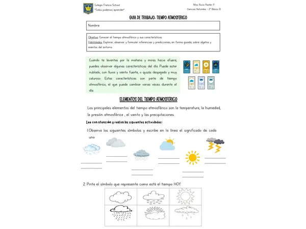 Actividad de aprendizaje - Tiempo atmosférico 