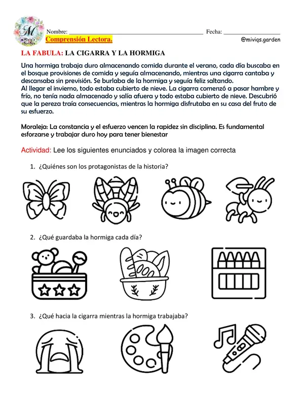 Fábulas Clásicas (Comprensión Lectora)