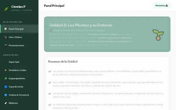 Aula Interactiva (Para la pizarra), u3 , cs nat. Ter. bas. , 4 VIDEOS , 4PPT , ACTIVIDADES Y PLANIFI