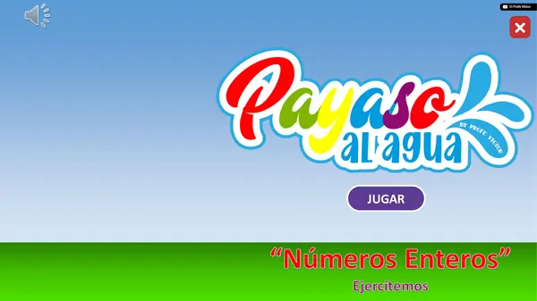 Juego payaso al agua Números enteros