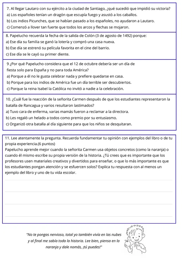 Prueba Papelucho Historiador