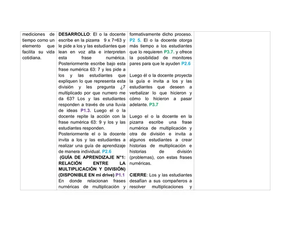 Planificación Clase a Clase: Septiembre | Matemática Tercero Básico