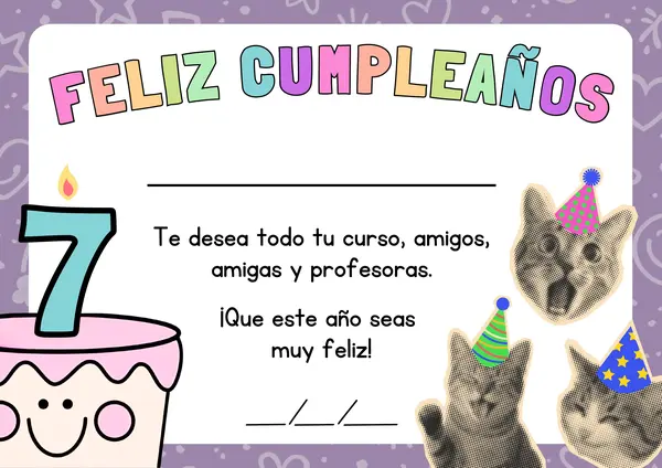 Diplomas de cumpleaños Michis