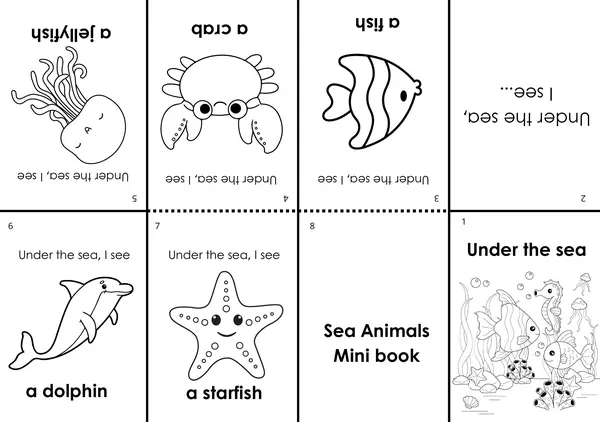 Mini book sea animals