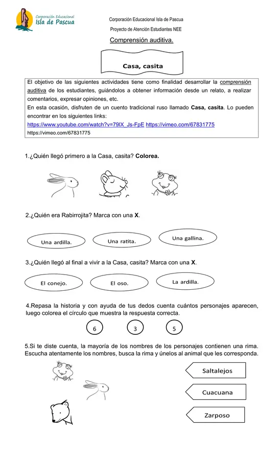 EVALUACION FORMATIVA DE COMPRENSIÓN LECTORA | Profe.social