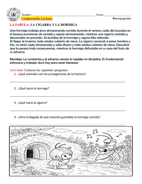Fábulas Clásicas (Comprensión Lectora)