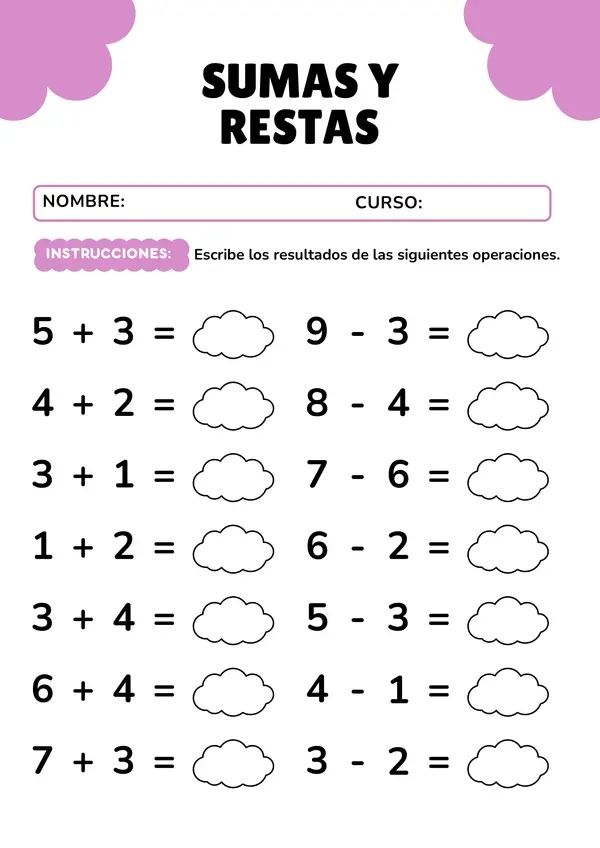 Guía de sumas y restas