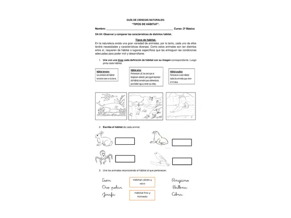 Guía 2do básico: Tipos de hábitat