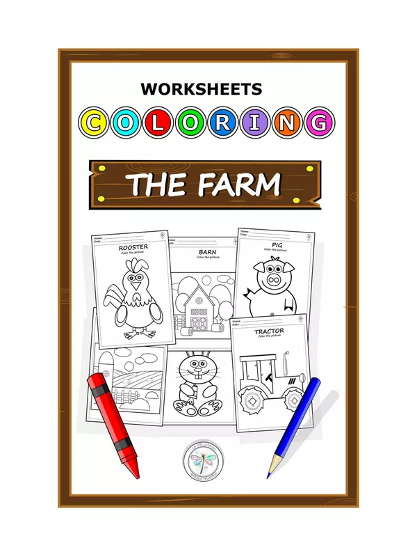 Coloring Worksheets - The Farm Animals - Fichas para colorear la granja