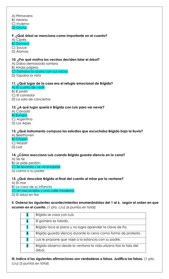 Prueba Lectura - El árbol