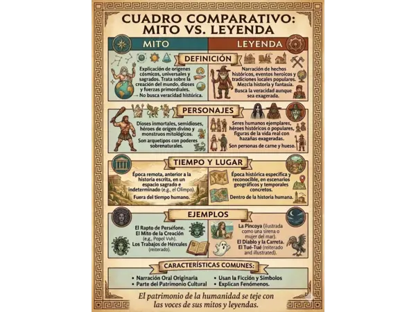 MITO Y LEYENDA CUADRO COMPARATIVO