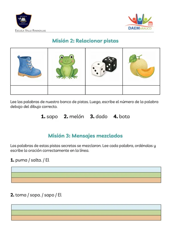 Guía Lenguaje: Detective de palabras mágicas 1° Básico (Lectura y escritura)