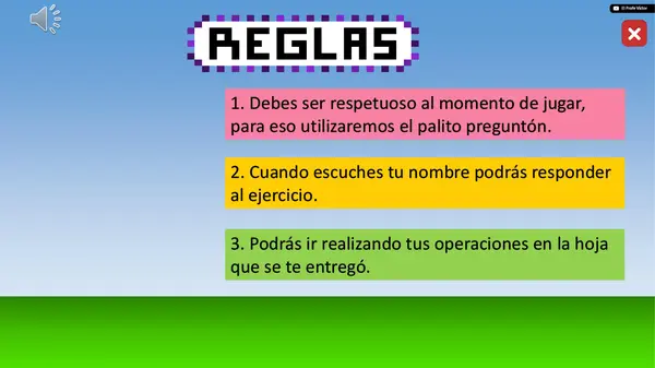 Juego payaso al agua Números enteros