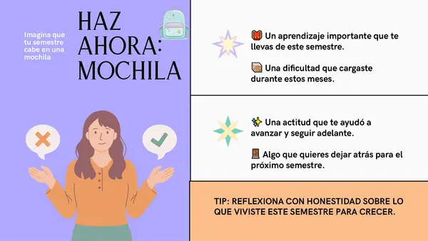 Orientación: Reflexionamos sobre nuestro primer semestre