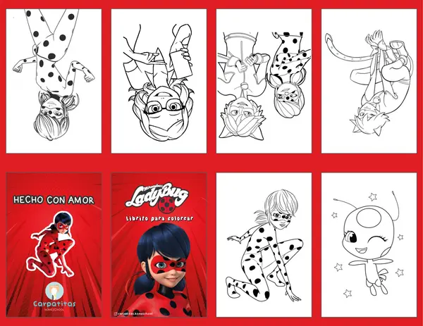 Mini Libro Para Colorear Armable de Ladybug