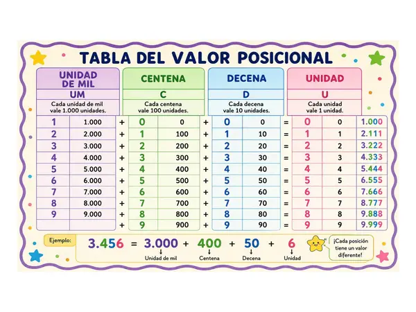 Tabla valor posicional 