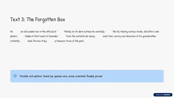 Fill in the blanks with the most appropriate verbs for the coherence of the text
