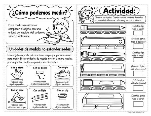 Longitud, unidades de medida estandarizadas y nos estandarizadas 2° básico
