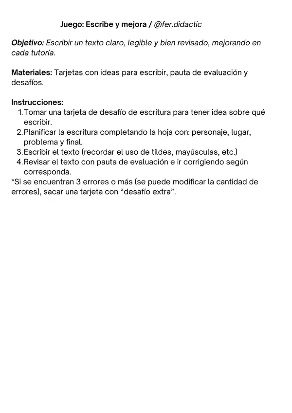 Escribe y mejora