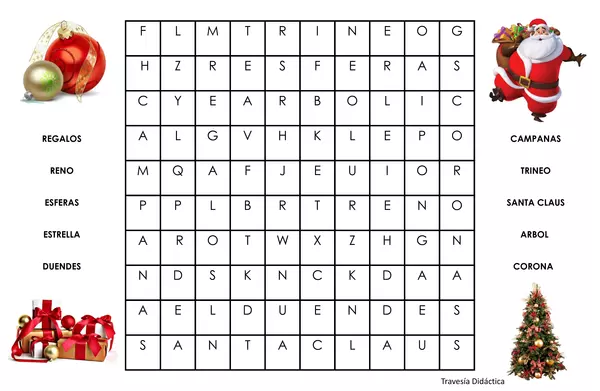 Sopa de Letras Navideña