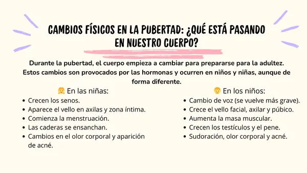 Dimensiones, sexualidad y pubertad