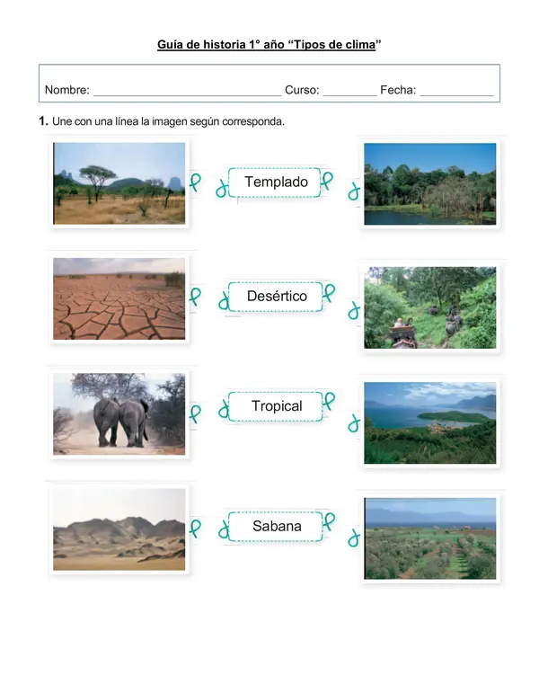 Guía de historia 3° año "Tipos de Clima"