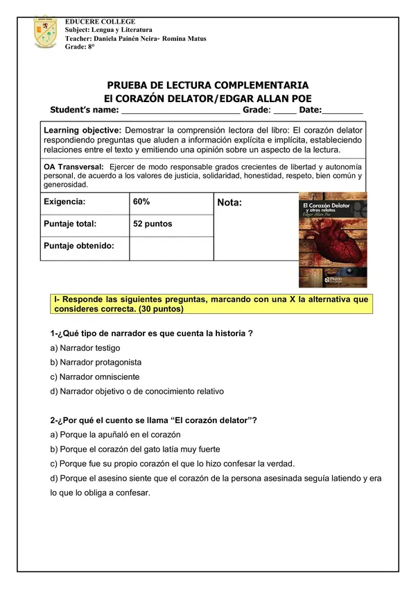 Evaluación el corazón delator 