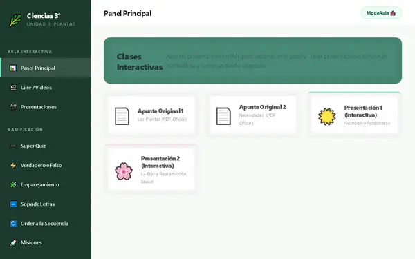 Aula Interactiva (Para la pizarra), u3 , cs nat. Ter. bas. , 4 VIDEOS , 4PPT , ACTIVIDADES Y PLANIFI