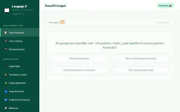 Lenguaje y Comunicación 3° Básico (Agosto) , WEB PARA AULA, ACTIVIDADES GAMIFICADAS
