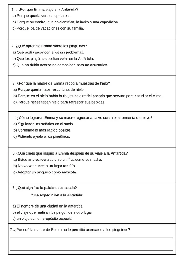 Comprensión lectora 3, SIMCE