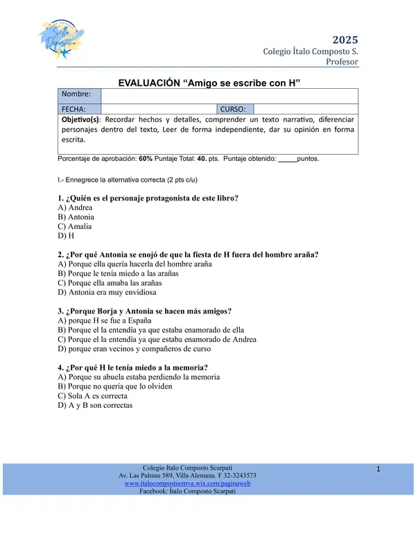 prueba Amigo se escribe con H 