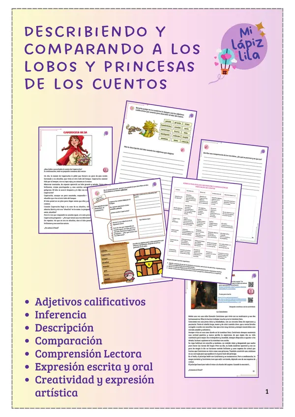 DESCRIBIENDO Y COMPARANDO A LAS PRINCESAS Y LOS LOBOS DE LOS CUENTOS