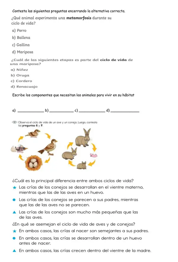 EVALUACION LOS ANIMALES  PARTE 2