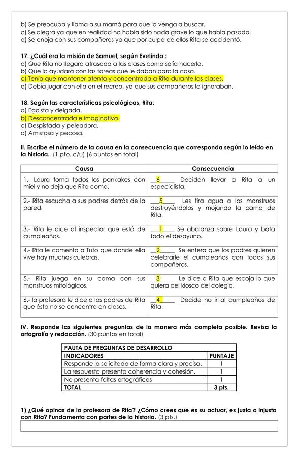 Prueba Lectura - Ritalinda