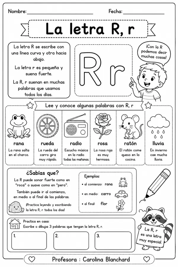 comprension letra r