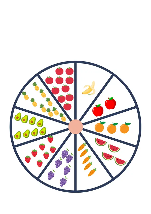 Ruleta números - Material concreto