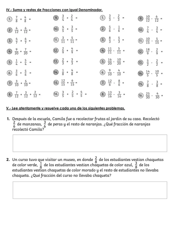 5to matemática OA13: Sumas y Restas de Fracciones y Decimales con Problemas