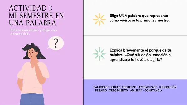 Orientación: Reflexionamos sobre nuestro primer semestre