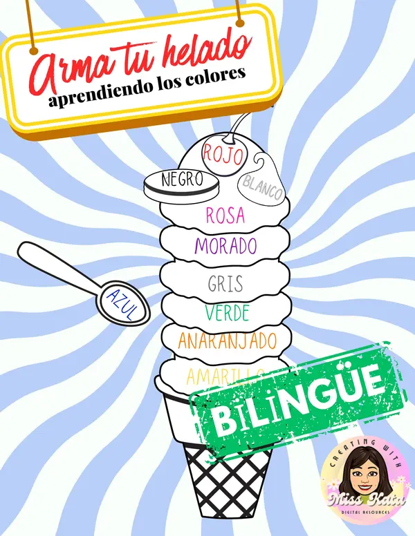 Arma tu helado - Bilingüe (Español/Inglés)