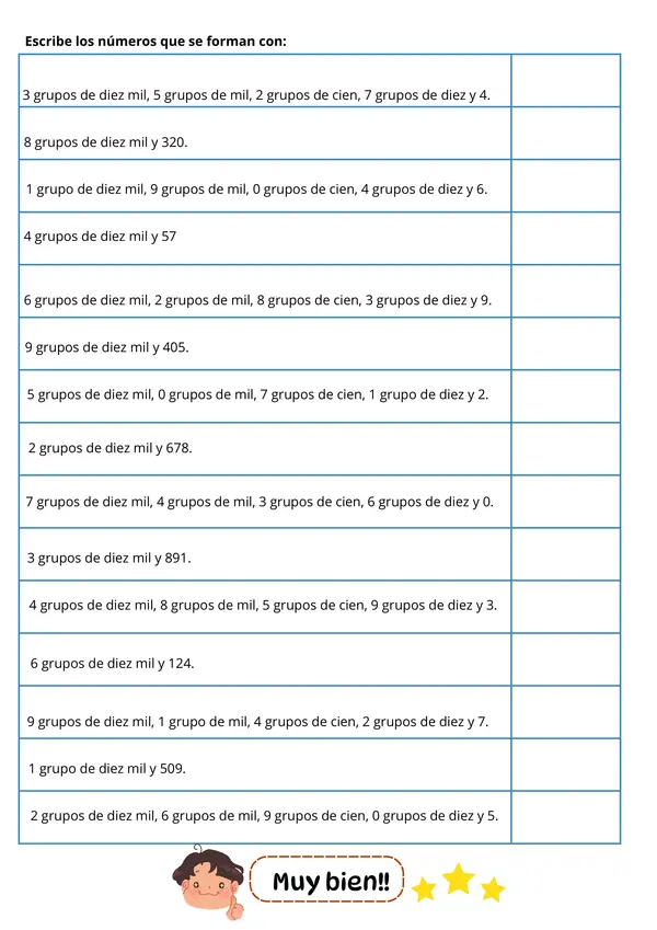 Números mayores que 100 000 Matemática