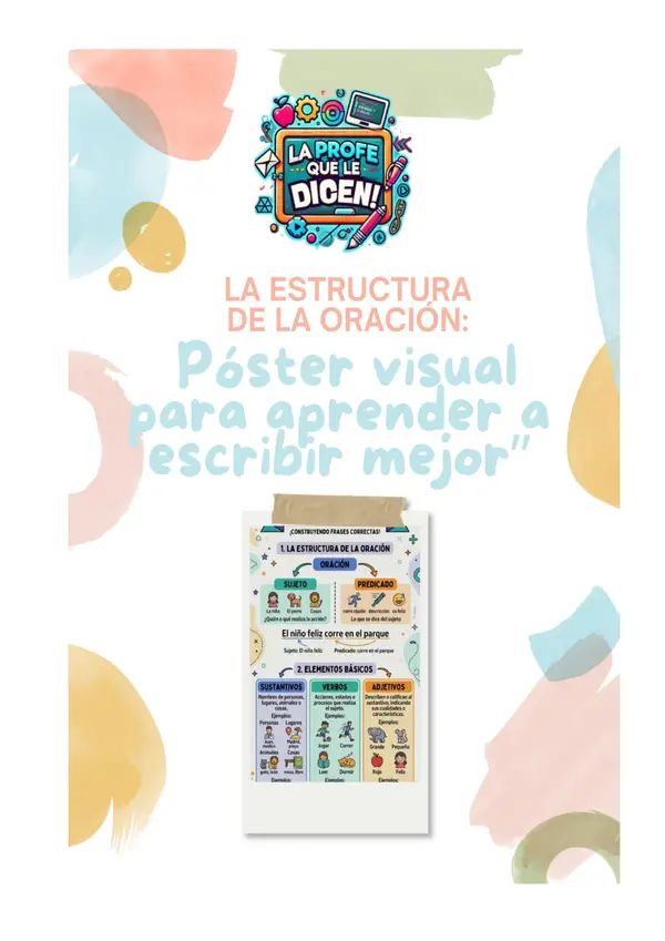 Paredes que enseñan: póster de la estructura de la oración